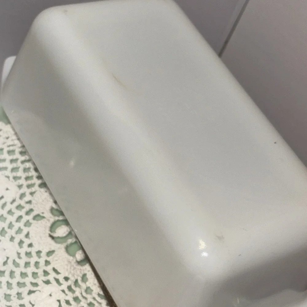VTG PYREX 215-B White Oven Glass Loaf Pan 9'' x 5'' x 3'' Excellent Used Cond.